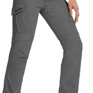 Women's Hiking Cargo Pants 9 Pockets Water-Resistant Quick Dry Lightweight Work